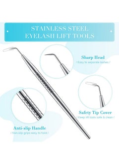 Maitys 2 Pieces Eyelash Lift Tool Lash Separator Tool Stainless Steel Lash Lifting Perm Tool Lash Eyelash Perm Applicator Eyelash Extensions Supplies For Eyelash Lifting And Separating (Silver)  - Image 3