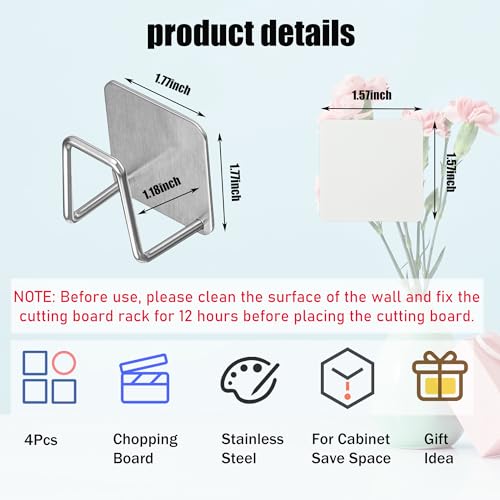 Aogigigio Under Cabinet Cutting Board Holder - Cutting Board Holder Rack Storage Stainless Steel Under Shelf Counter Chopping Board - Image 3