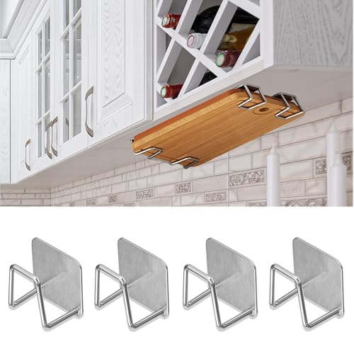 Aogigigio Under Cabinet Cutting Board Holder - Cutting Board Holder Rack Storage Stainless Steel Under Shelf Counter Chopping Board - Image 1
