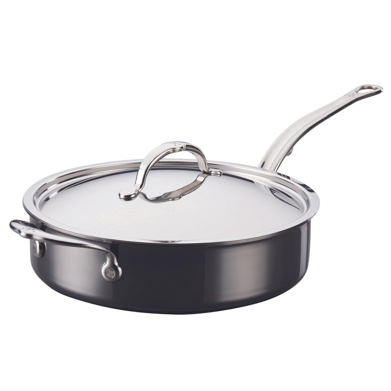Hestan Hestan  NanoBond Collection  Titanium Stainless Steel 35Quart Saut Pan with Lid  Toxin PFAS  Chemical Free Clean Cookware Induction Cooktop Compatible 
