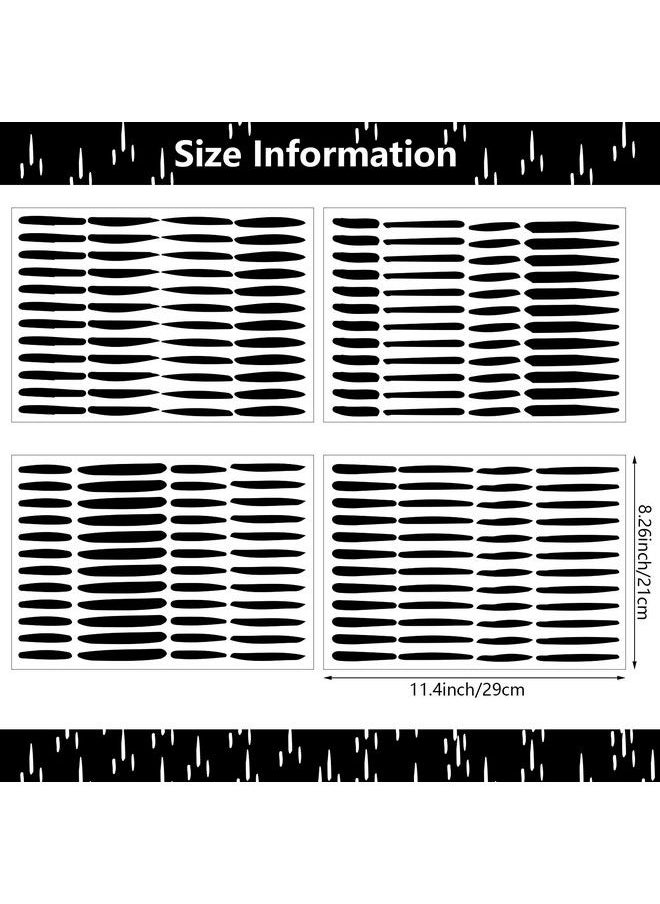 Outus - 192 Pieces Boho Line Wall Decals Modern Abstract Decor Sticker Removable Peel And Stick Striped Wallpaper Black Stripes Art Wall Vinyl For Kids Urban Minimalist Bedroom Office Nursery Home Decoration - Image 1