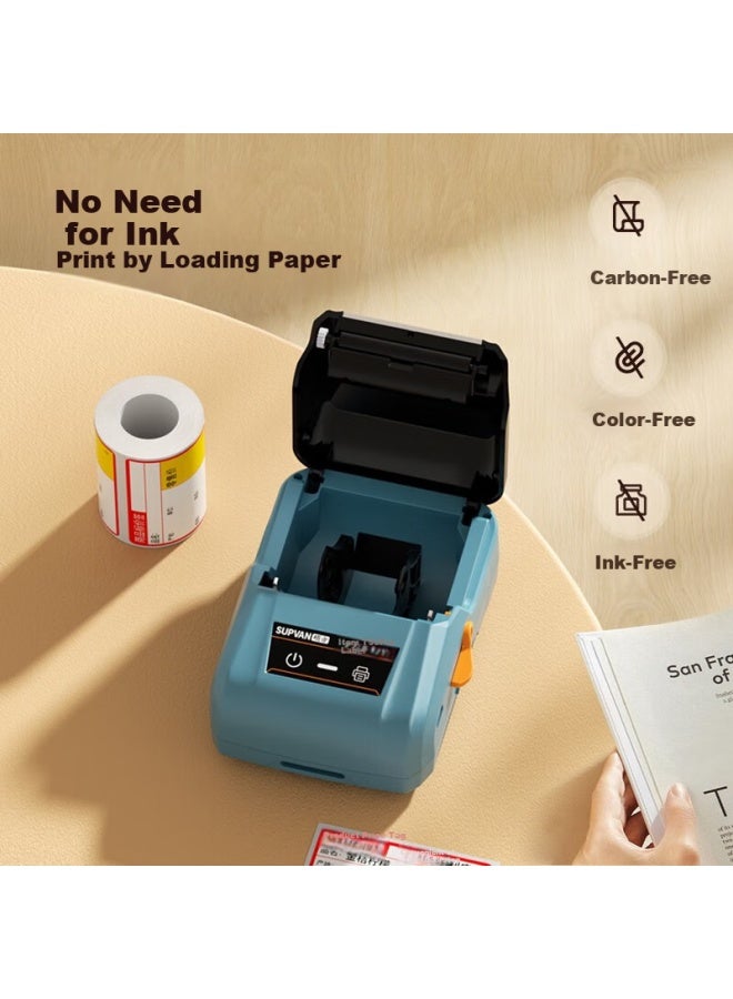 Shuofang Shuo Fang T56pro Food Label Printer Commercial Supermarket Clothing Store Milk Tea Price Production Date Label Machine Mini Cable Home Storage Bluetooth Thermal Printer - Image 1