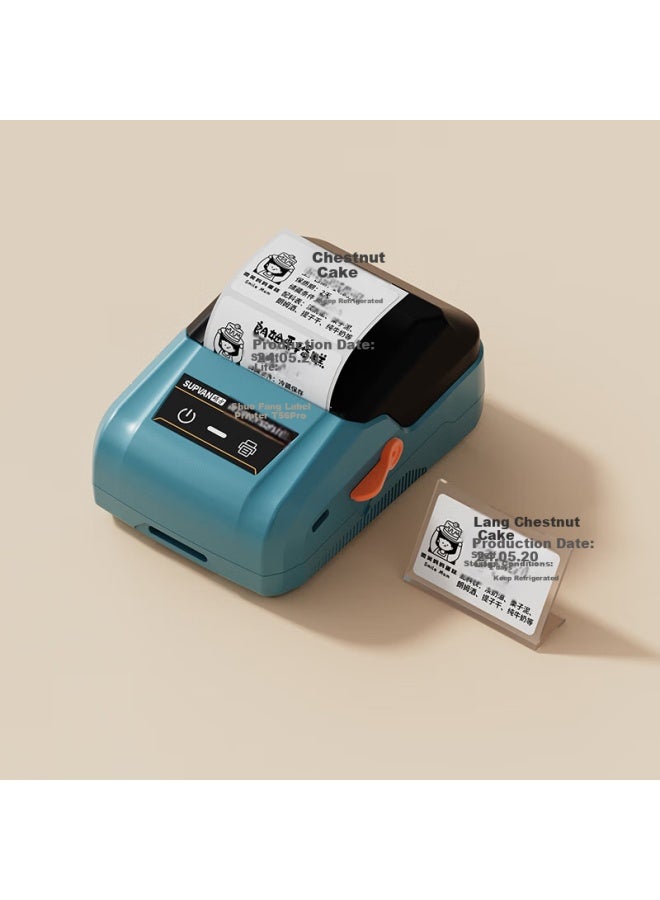 Shuofang Shuo Fang T56pro Food Label Printer Commercial Supermarket Clothing Store Milk Tea Price Production Date Label Machine Mini Cable Home Storage Bluetooth Thermal Printer - Image 2