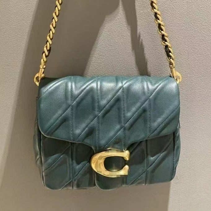 New Kou C Family Show Tabby Square Fat Sheepskin C- Button Chain Rhombic Single-Shoulder Crossbody Portable Small Square Bag - Image 5