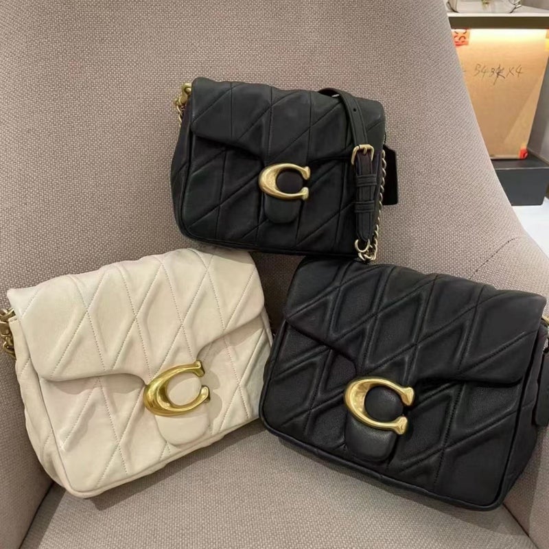 New Kou C Family Show Tabby Square Fat Sheepskin C- Button Chain Rhombic Single-Shoulder Crossbody Portable Small Square Bag - Image 2