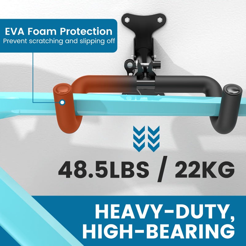 Housolution Bike Wall Mount - [1 Pack] EVA Foam Padded up to 48.5 lbs, Carbon Steel, Valve Mechanism, Heavy-Duty Adjustable Bike Wall Hanger for Road, Mountain and Hybrid Bikes, Garage & Apartment - Image 2