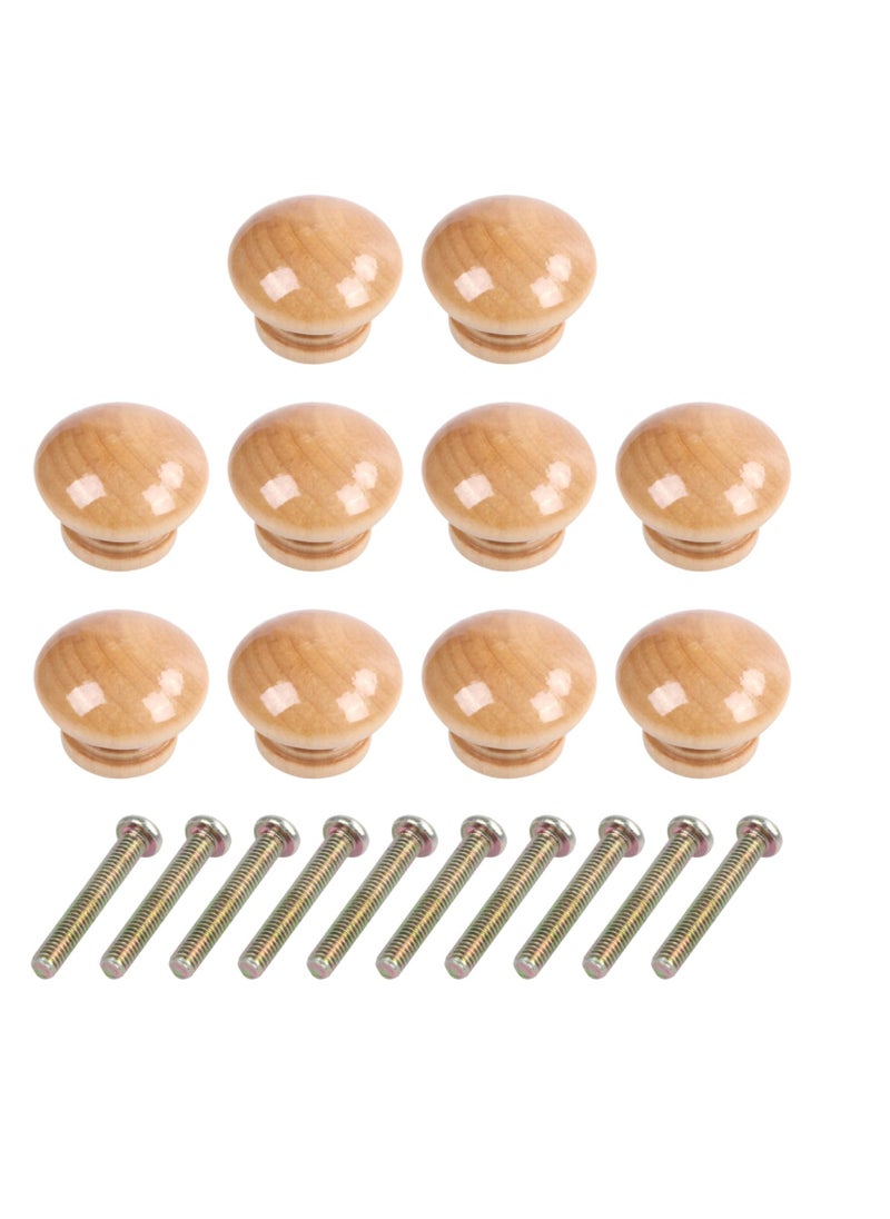 KNP KNP Pine Finish Wooden Knob Drawer 30mm, 4Pcs Designed for a natural and classic aesthetic  - Image 1