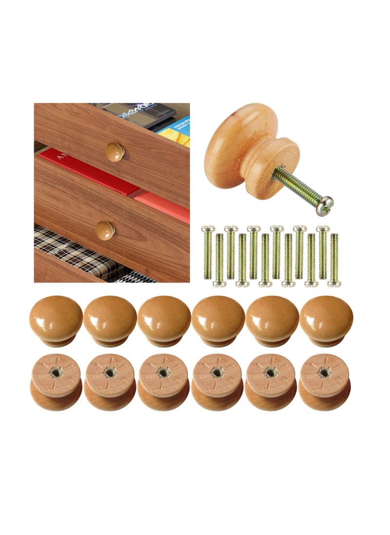 KNP KNP Pine Finish Wooden Knob Drawer 30mm, 4Pcs Designed for a natural and classic aesthetic  - Image 2