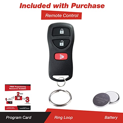 KeylessOption 2 Item Bundle 1 Key Fob Keyless Entry Remote 1 Uncut for 46 Chip Ignition Key - Image 2