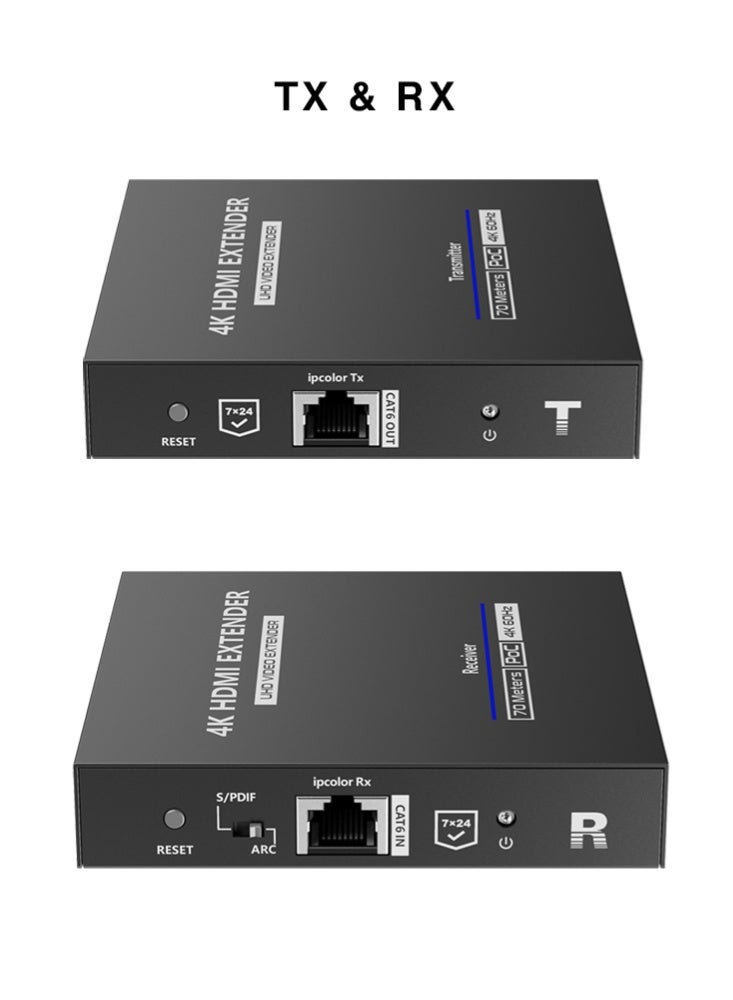 لينكينج موسع HDMI لمسافة 70 متر عبر CAT6 بدقة 4K@60Hz رقم LKV676P-I من Lenkeng - Image 1