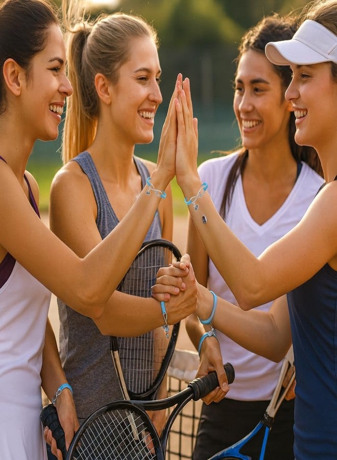 Sportybella Infinity Love Tennis Bracelet for Women - Adjustable Blue Suede Cord with Tennis Racket Charm - Sports Jewelry Gift - Image 4