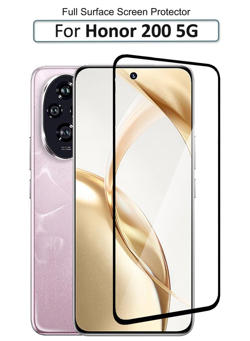 For Honor 200 5G - Tempered Glass Screen Protector - Advanced Border-Less Full Edge to Edge ,Shatterproof , High Responsiveness , Higher Transparency , Quick to Install ,Anti-scratch and Bubble-free Screen Protector - Black - Image 1