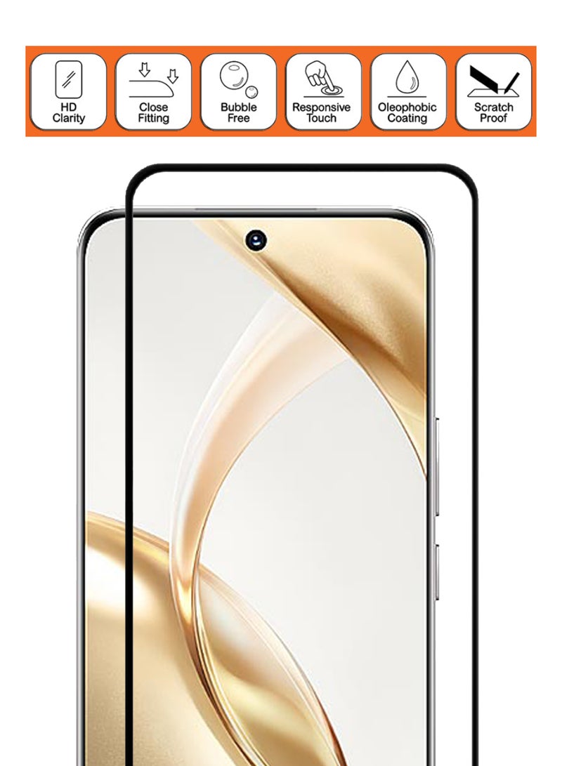 For Honor 200 5G - Tempered Glass Screen Protector - Advanced Border-Less Full Edge to Edge ,Shatterproof , High Responsiveness , Higher Transparency , Quick to Install ,Anti-scratch and Bubble-free Screen Protector - Black - Image 3