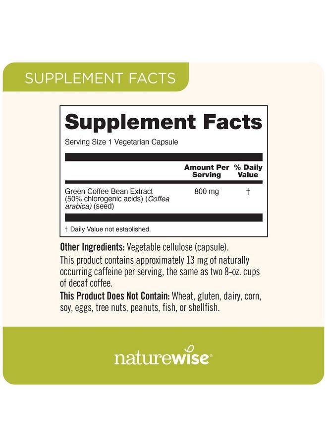 NatureWise Green Coffee Bean Extract 800mg - with 50% Chlorogenic Acids - Support for Weight Goals, Energy, and Antioxidants - Vegan, Non-GMO - 60 Capsules[1-Month Supply] - Image 3