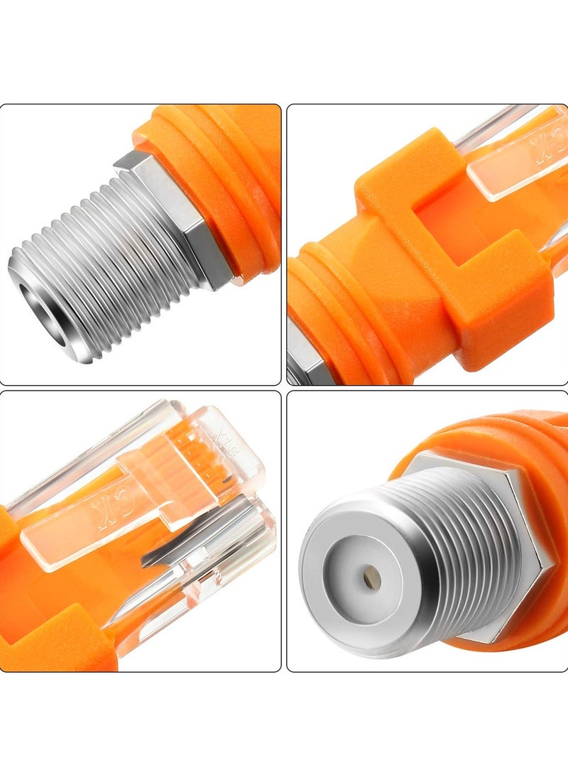 4 Pcs RF to RJ45 Converter, Coaxial to Ethernet Adapter, F Female to RJ45 Male Barrel Connector, Straight Coax Couplers for Line Tester  - Image 2