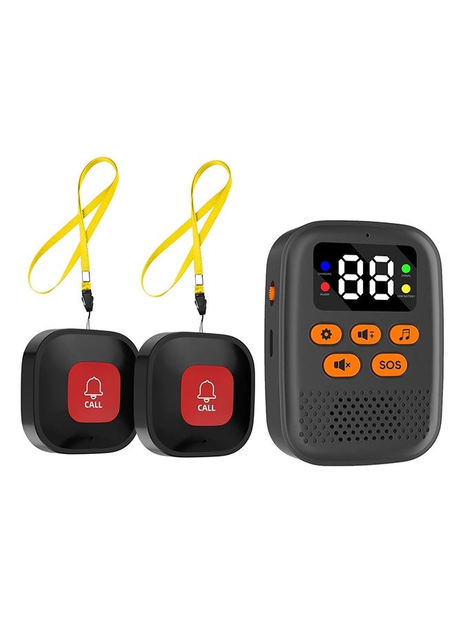 SOS Emergency Call Button System with LED Display - Rechargeable & Customizable Alerts for Seniors/Patients - Image 1