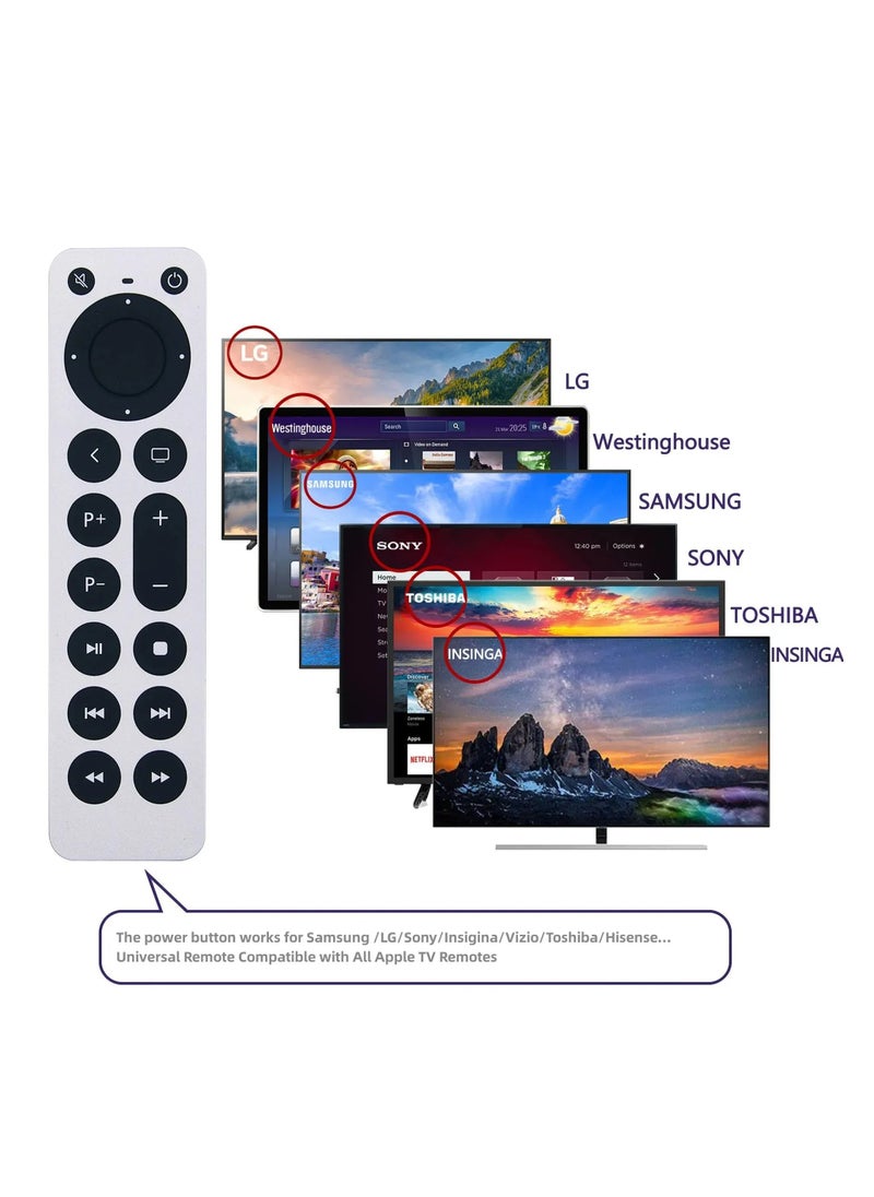 Generic - New Apple remote Apple 4K Replacement Apple tv Remote Control for Apple TV 4K/ Gen 1 2 3 4/ HD A1218 A1842 A1625 A1427 A1469 A2169 A1378 - Image 1