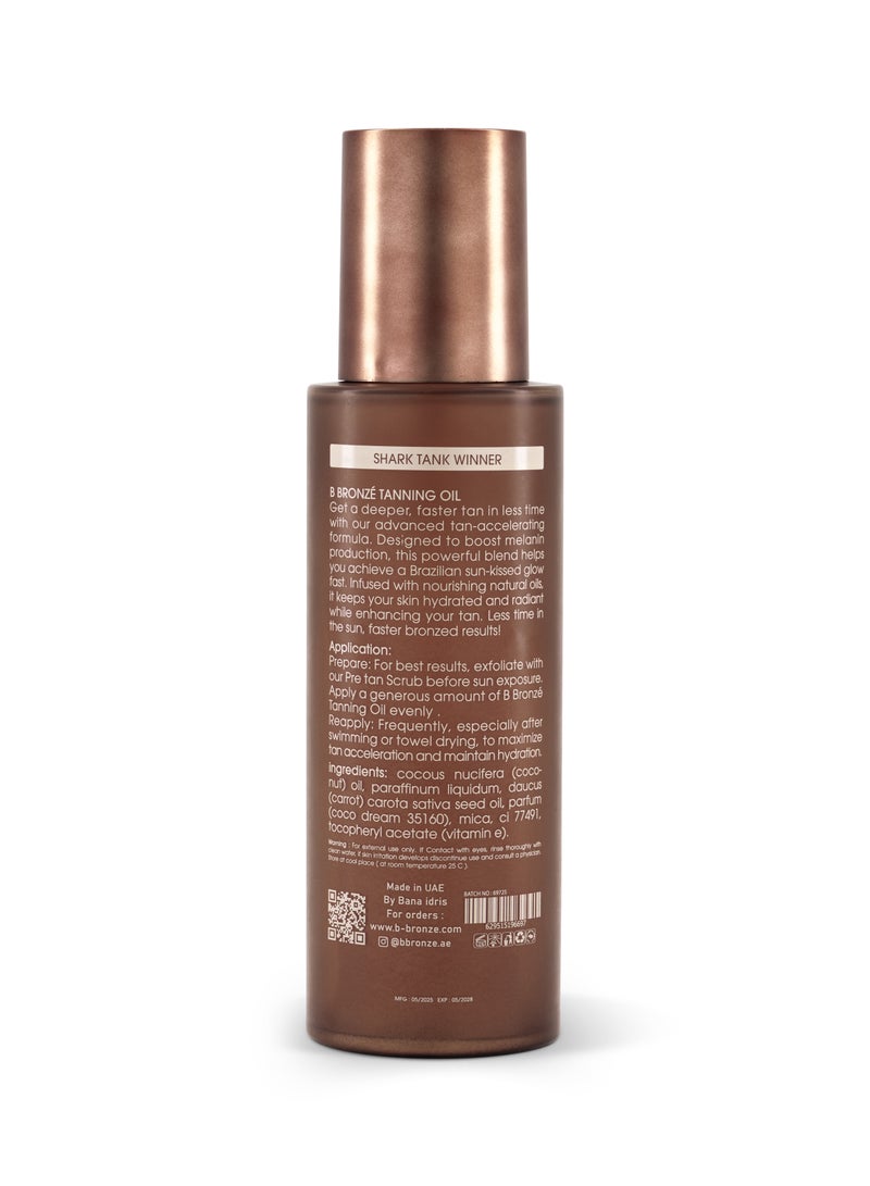 B bronze B-bronze Tanning Oil With Tan Accelerator  | Dark Tan Accelerator with Coconut Oil, Carrot Oil, & Coconut Water | Vegan, Cruelty Free and Oxybenzone Free  - Image 2