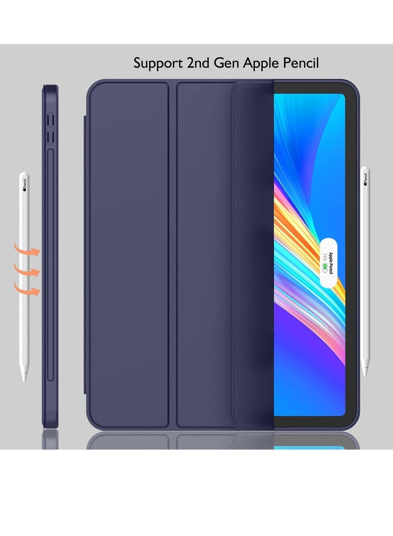 ELTRAZONE حافظة آيباد برو 12.9 الجديدة 2022 (الجيل السادس) / 2021 (الجيل الخامس) مع حامل قلم [دعم شحن / اقتران قلم آيباد الجيل الثاني]، حافظة ذكية قابلة للطي مع ظهر TPU ناعم، استيقاظ / نوم تلقائي - Image 3