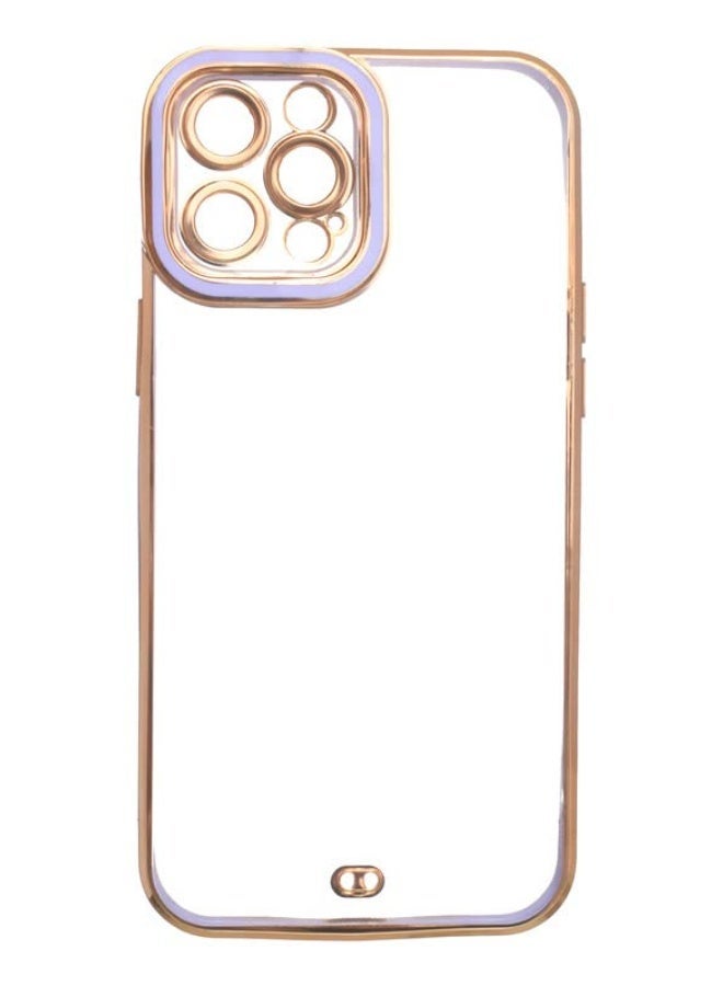 Apple iPhone 12 Pro Max Plastic Back Case, Mauve and Gold - Image 1