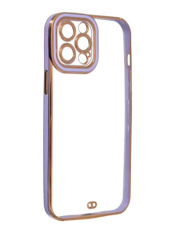Apple iPhone 12 Pro Max Plastic Back Case, Mauve and Gold - Image 2