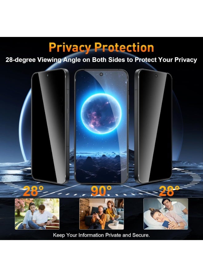 general Privacy Screen Protector Compatible with OPPO Reno 13 5G, [2+2 Pack] Anti-Spy Tempered Glass and Camera Lens Protector, 9H Hardness Anti-Scratch Without Bubbles - Image 2