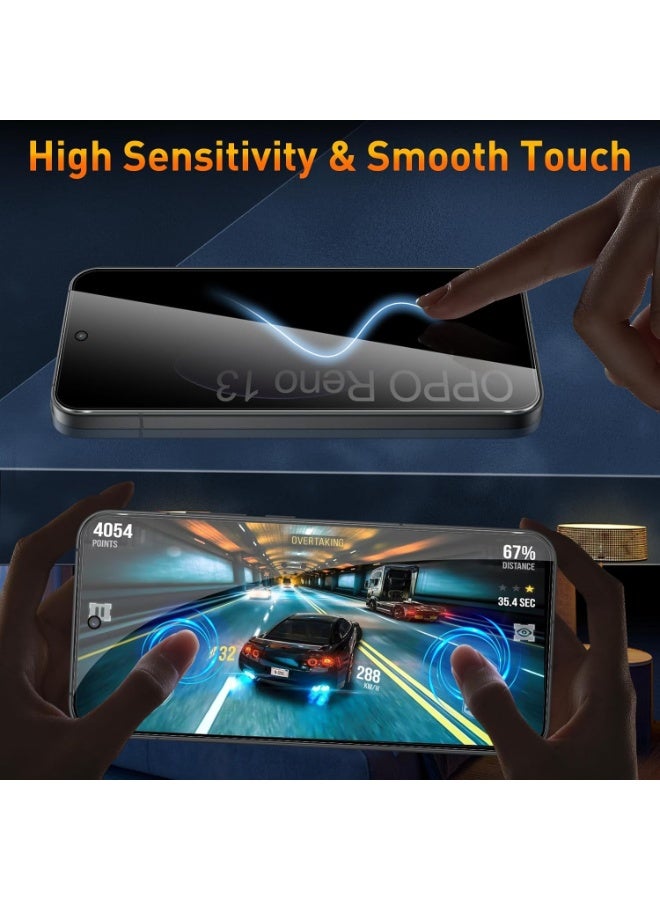 general Privacy Screen Protector Compatible with OPPO Reno 13 5G, [2+2 Pack] Anti-Spy Tempered Glass and Camera Lens Protector, 9H Hardness Anti-Scratch Without Bubbles - Image 4