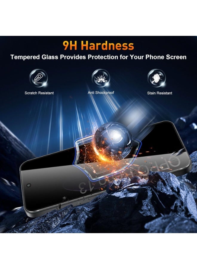 general Privacy Screen Protector Compatible with OPPO Reno 13 5G, [2+2 Pack] Anti-Spy Tempered Glass and Camera Lens Protector, 9H Hardness Anti-Scratch Without Bubbles - Image 3