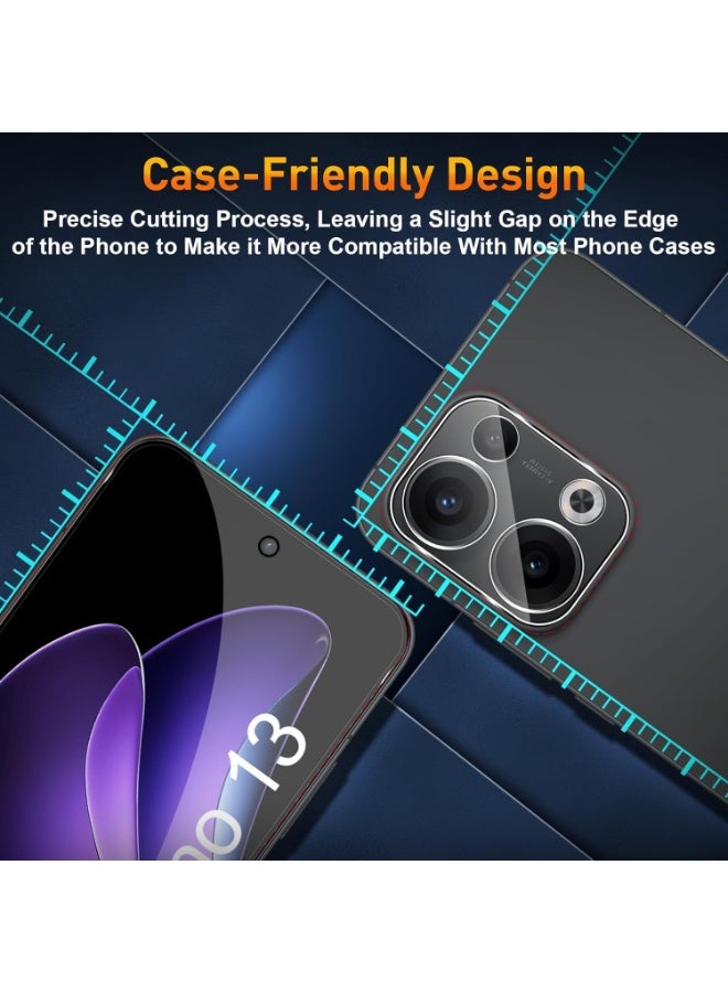 general Privacy Screen Protector Compatible with OPPO Reno 13 5G, [2+2 Pack] Anti-Spy Tempered Glass and Camera Lens Protector, 9H Hardness Anti-Scratch Without Bubbles - Image 5