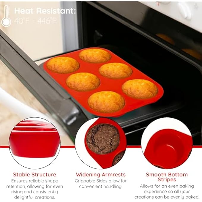 مقالي الكعك من تكساس وصانع الكب كيك 6 أكواب مجموعة كبيرة من 2 استخدام تجاري بالإضافة إلى كتاب إلكتروني لوصفة الكعك - Image 5