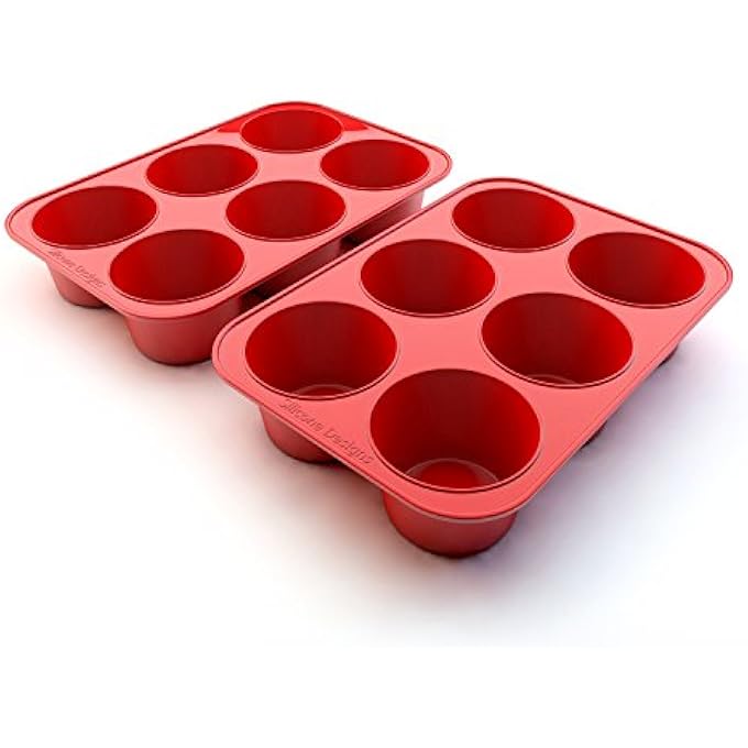 مقالي الكعك من تكساس وصانع الكب كيك 6 أكواب مجموعة كبيرة من 2 استخدام تجاري بالإضافة إلى كتاب إلكتروني لوصفة الكعك - Image 1