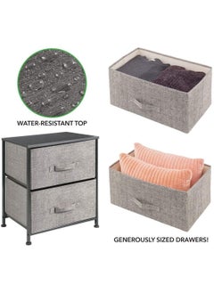 Sharpdo 2-Layer Drawer Storage Cabinet Iron Frame Fabric Multi-Layer Storage Cabinet  - Image 3