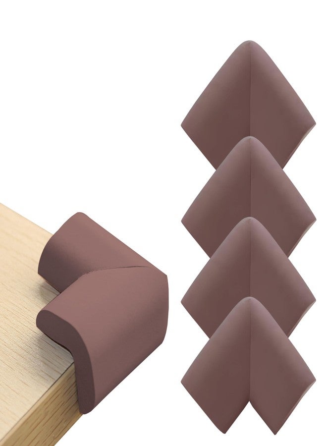 بيمبيكا واقي زوايا أمان للأطفال، واقيات حواف وزوايا مقاومة للأطفال، واقيات أكريليك إسفنجية على شكل حرف L للأثاث والطاولات والزجاج، واقيات زوايا للحواف الحادة - (4 قطع) (بني) - Image 1