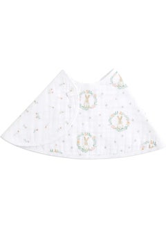 aden + anais Aden + Anais™ Essentials Cotton Muslin Baby Burpy Bib Blushing Bunnies-Bunny Portrait  - Image 1