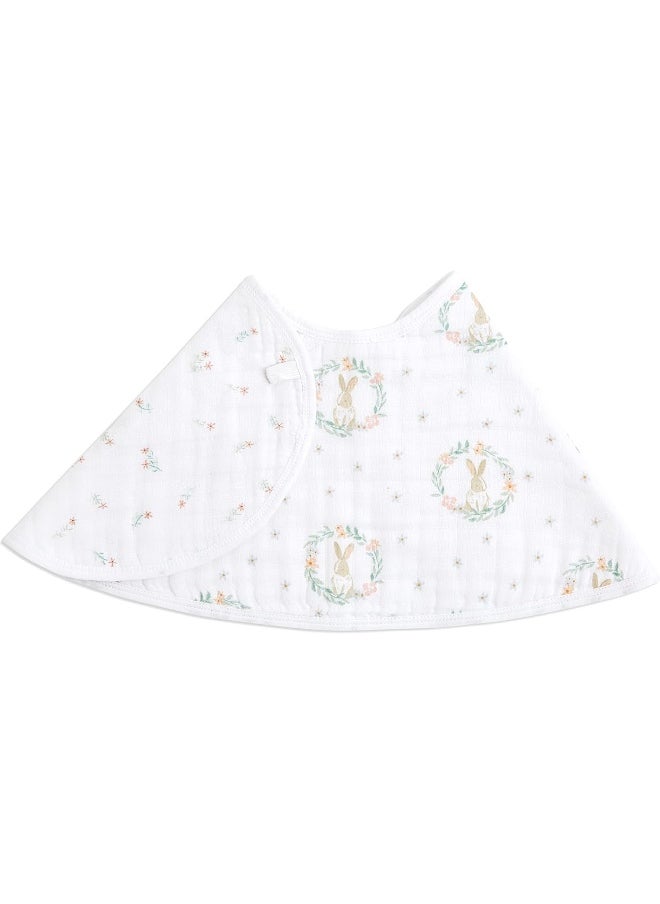 aden + anais Aden + Anais™ Essentials Cotton Muslin Baby Burpy Bib Blushing Bunnies-Bunny Portrait  - Image 1