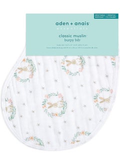 aden + anais Aden + Anais™ Essentials Cotton Muslin Baby Burpy Bib Blushing Bunnies-Bunny Portrait  - Image 2