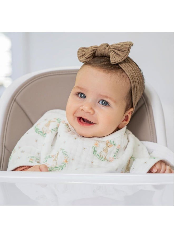 aden + anais Aden + Anais™ Essentials Cotton Muslin Baby Burpy Bib Blushing Bunnies-Bunny Portrait  - Image 3