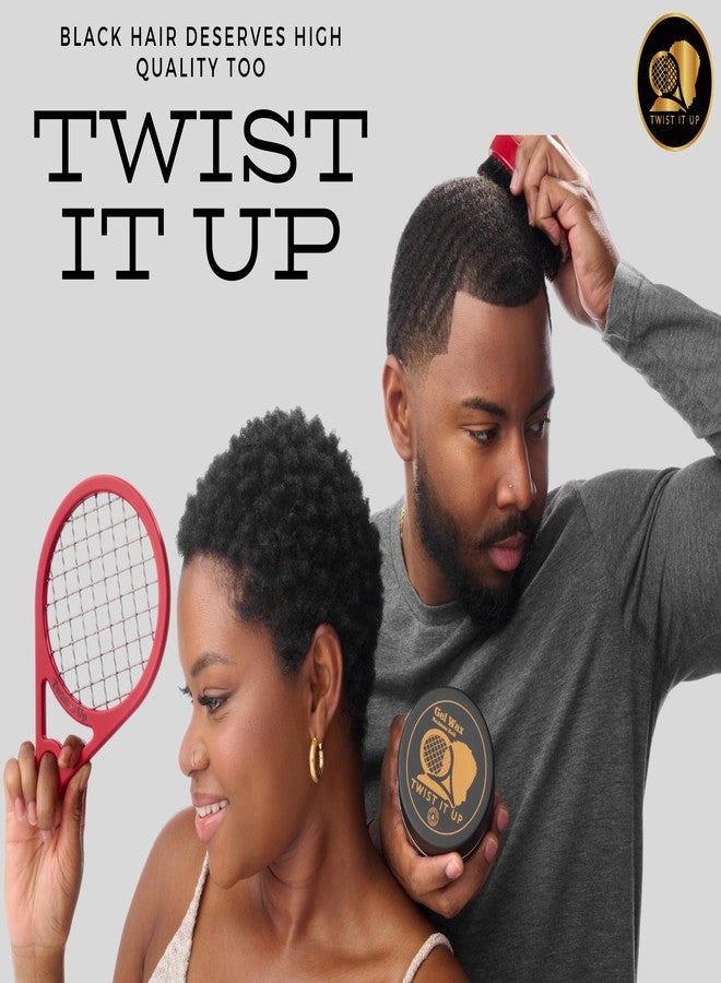 Twist It Up Comb (Imperial Blue) - Alternative to Hair Sponges for Black Men's Curls, Tennis Racket Style Hair Twisting Comb - Image 4