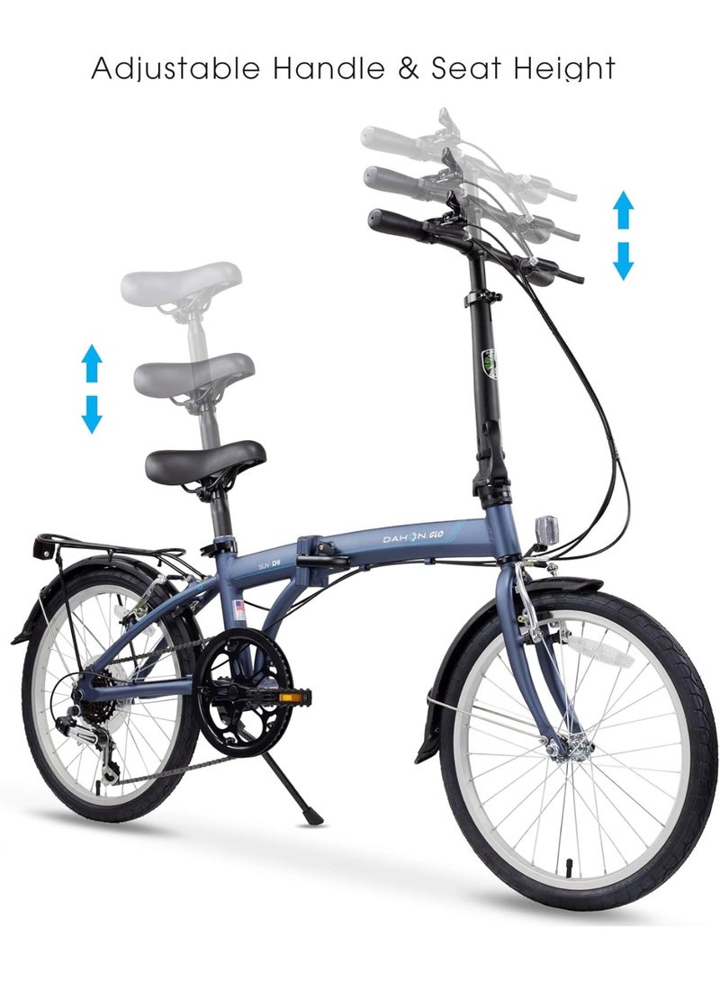 Dahon Suv D6 Folding Bike | 20-inch Wheels, 6-Speed Gears, Blue - Image 3
