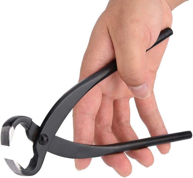 OUKA 205mm Grade Manganese Steel Alloy Concave Root Cutters Bonsai Tools Branch Cutter Knob Cutter with Ergonomic Handles Black - Image 1