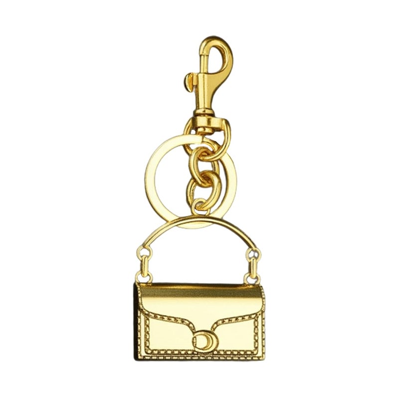 Tuxihapp Cute Mini Handbag Keychain for Car Key Fob Holder - Small Bag Charm Car Key Ring Keychain - Purse Handbag Decoration Accessories for Women Girls (Gilded Gold) - Image 1