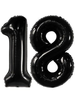 KATCHON Black 18 Birthday Decorations Giant 40 Inch ; Happy 18Th Birthday Decorations For Boys ; 18Th Birthday Decorations For Girls ; Black 18 Balloon Numbers For 18Th Birthday Party Decorations  - Image 2