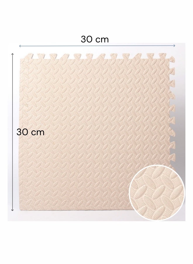 الدليبن سجادة لعب للأطفال، سجادة لعب ناعمة من مادة إي في إيه وحصائر زحف، سجادات أرضية من إسفنج الألغاز المتشابك، خالية من مادة بيسفينول أ، مناسبة للرضع والأطفال الصغار، لغرف الأطفال، صالون المنزل، غرفة النوم (بيج) - Image 2