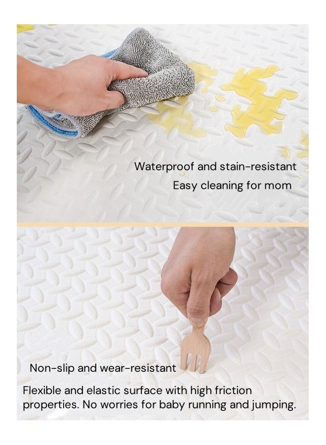 الدليبن سجادة لعب للأطفال، سجادة لعب ناعمة من مادة إي في إيه وحصائر زحف، سجادات أرضية من إسفنج الألغاز المتشابك، خالية من مادة بيسفينول أ، مناسبة للرضع والأطفال الصغار، لغرف الأطفال، صالون المنزل، غرفة النوم (بيج) - Image 4
