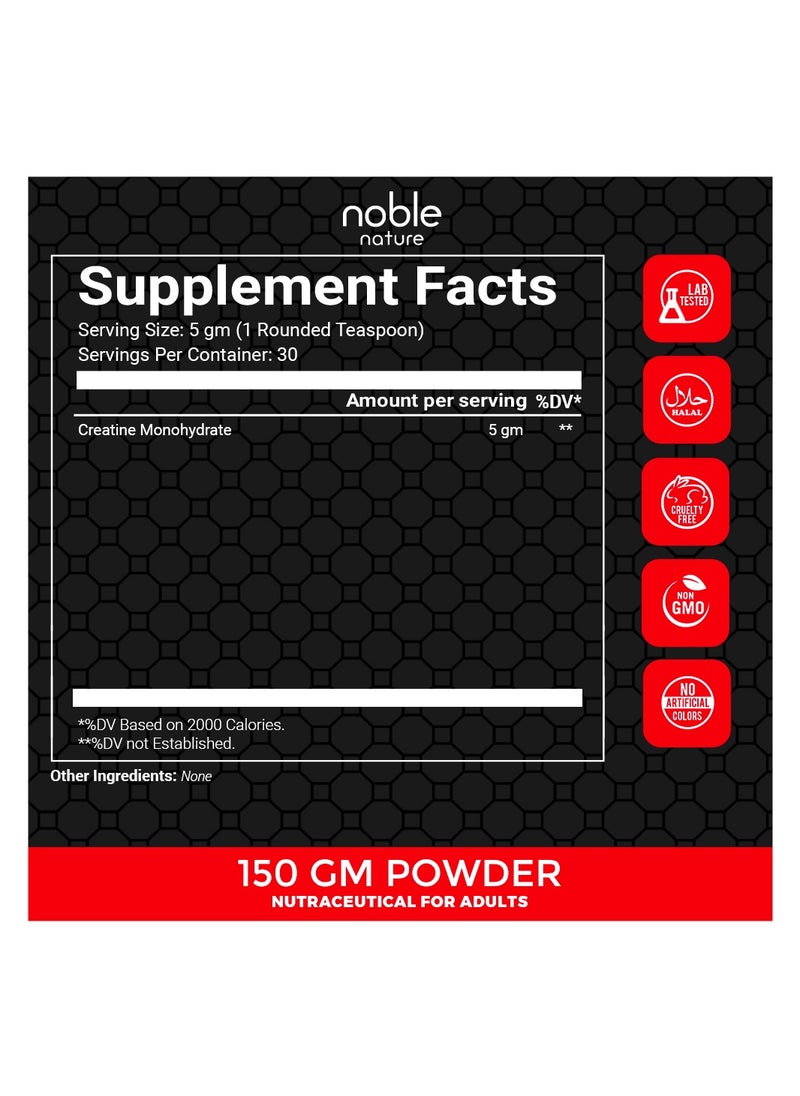 noble nature Creatine Monohydrate Powder - Unflavoured & Micronized - 150 gm  - Image 3