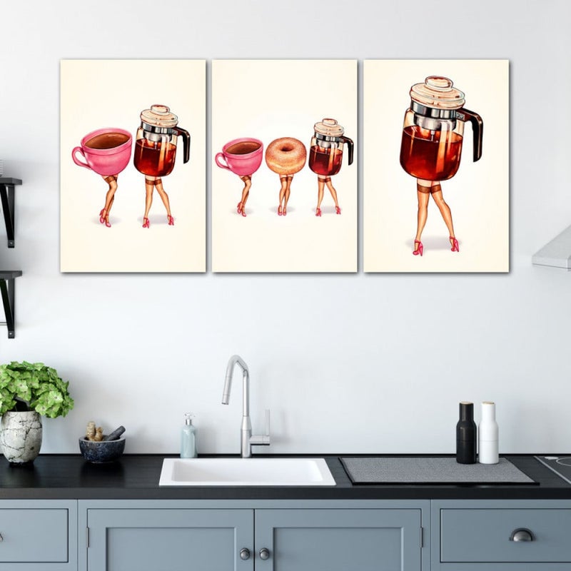 Marktna Three pop art canvas prints with a hollow frame, measuring (120×60), three pieces - Image 1