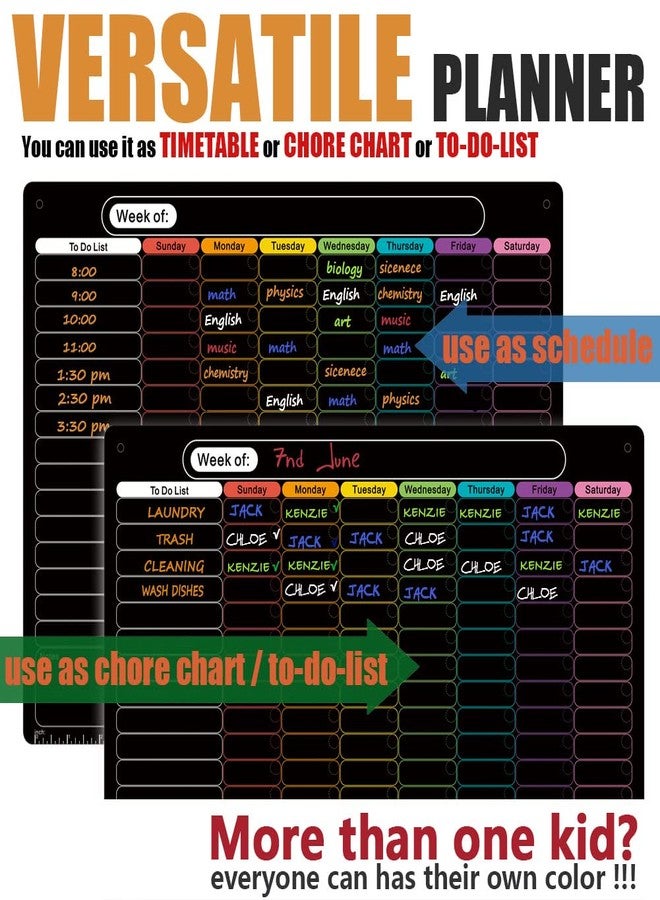 MAG-FANCY Magnetic Dry Erase Calendar for Refrigerator Weekly Chore Chart Schedule Planning Board 6 Fine Tip Wet EraseMarkers & Mounts for Wall Hanging Black - Image 5