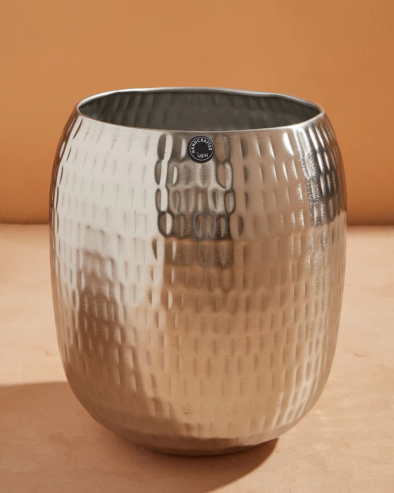 Redtag Silver Hammered Metal Planter
