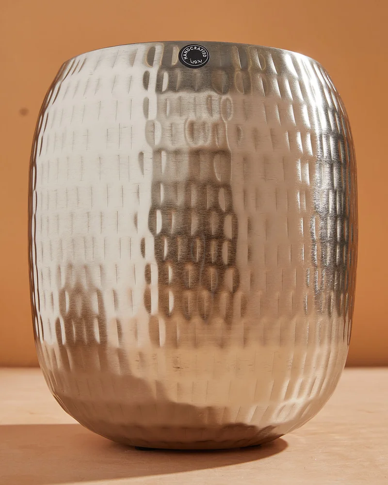 Redtag Silver Hammered Metal Planter