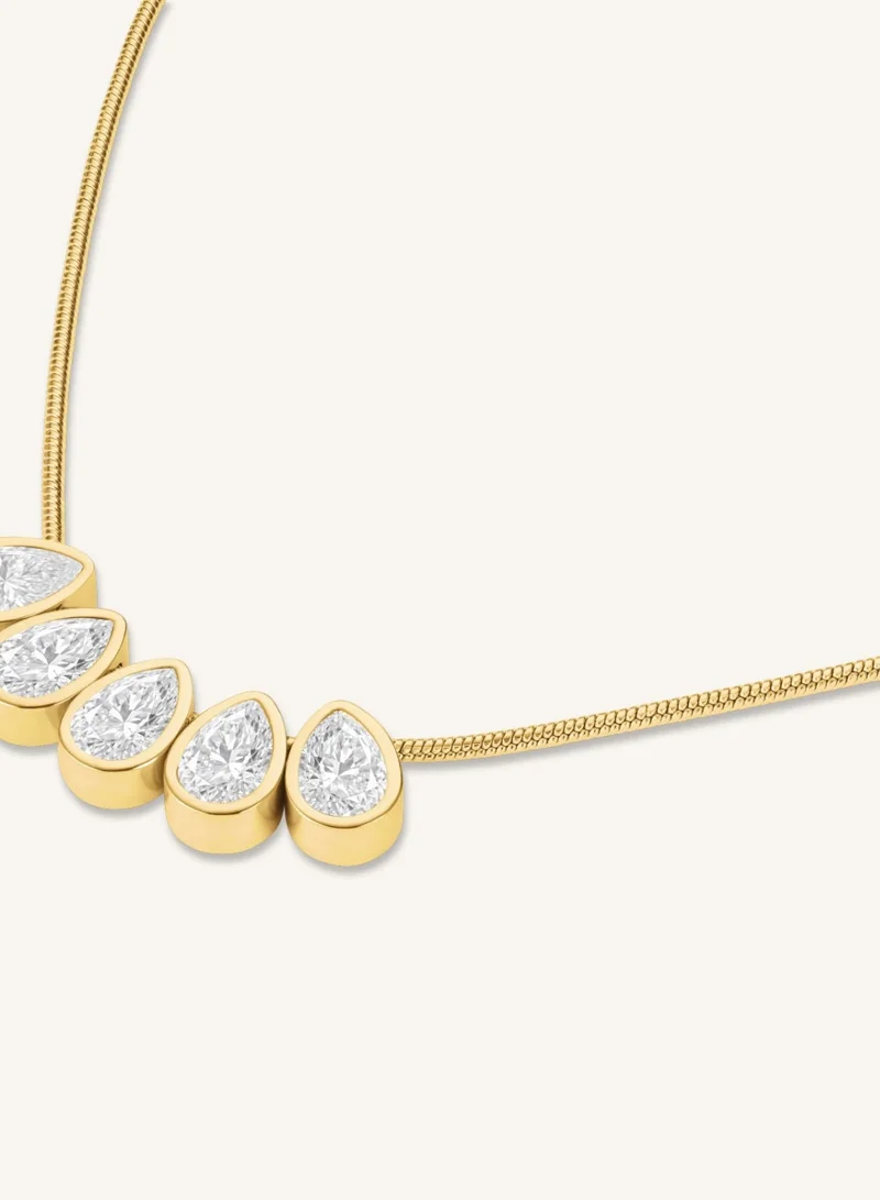Rosefield  Crystal Drops Necklace, Gold Plated for Women | Best Price UAE